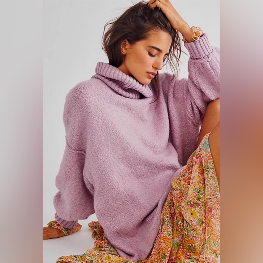 Free People Milo Oversized Pullover Sweater Lilac Size Small